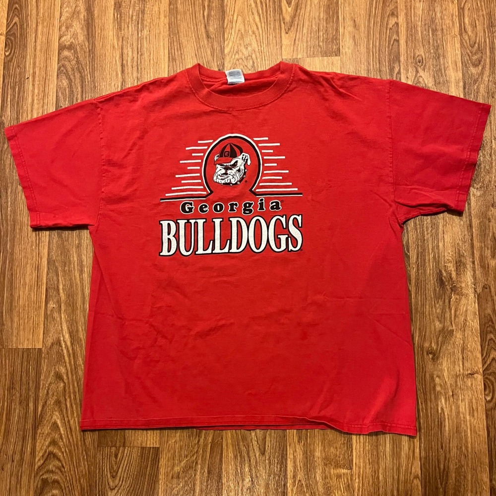 Vintage Georgia Bulldogs‎ Shirt Men XL Red NCAA Graphic Tee Delta Pro Weight